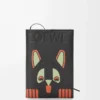 Notebook i kalvskinn med futuristisk kattmotiv Svart/Flerfärgad Notebook i kalvskinn med futuristisk kattmotiv Svart/Flerfärgad