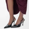Nya Comic-pumps med slingback i blandat läder Svart
