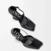 Onda T-bar-pumps i borstat kalvskinn Svart Onda T-bar-pumps i borstat kalvskinn Svart