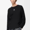 Oversized-passformad långärmad T-shirt i bomull Svart Oversized-passformad långärmad T-shirt i bomull Svart