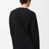 Oversized-passformad långärmad T-shirt i bomull Svart Oversized-passformad långärmad T-shirt i bomull Svart