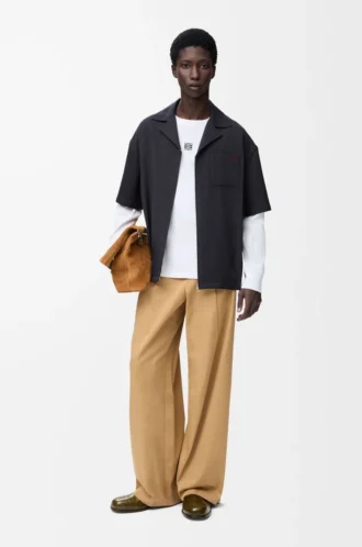 Oversized-passformad långärmad T-shirt i bomull Vit