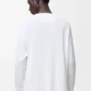 Oversized-passformad långärmad T-shirt i bomull Vit Oversized-passformad långärmad T-shirt i bomull Vit