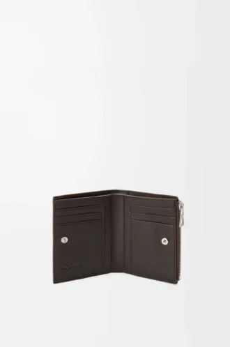 Panta smal kompakt plånbok i glänsande kalvskinn Vintage Brown