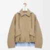 Parkas med huva i bomull Beige Parkas med huva i bomull Beige