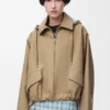Parkas med huva i bomull Beige Parkas med huva i bomull Beige