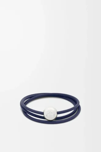 Pebble-armband i kalvskinn, abyssblått