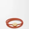 Pebble-armband i kalvskinn, orange/guld Pebble-armband i kalvskinn, orange/guld