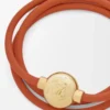 Pebble-armband i kalvskinn, orange/guld Pebble-armband i kalvskinn, orange/guld