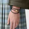 Pebble-armband i kalvskinn Svart/Guld
