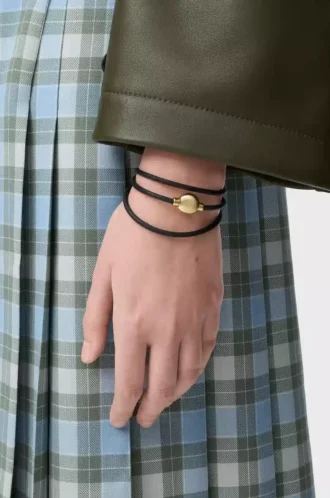 Pebble-armband i kalvskinn Svart/Guld