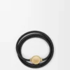 Pebble-armband i kalvskinn Svart/Guld