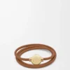 Pebble-armband i kalvskinn, varm öken/guld