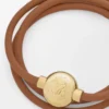 Pebble-armband i kalvskinn, varm öken/guld
