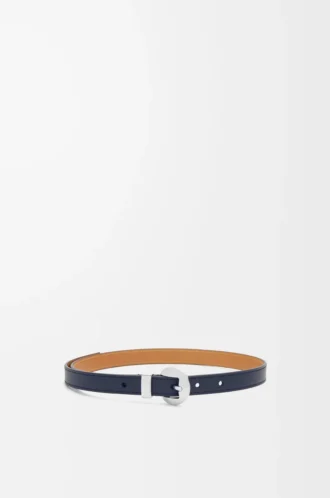 Pebble-bälte i slätt kalvskinn Deep Navy/Palladium