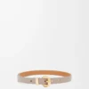 Pebble-bälte i slätt kalvskinn Sand/Guld Pebble-bälte i slätt kalvskinn Sand/Guld