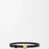 Pebble-bälte i slätt kalvskinn Svart/Guld