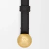Pebble-bälte i slätt kalvskinn Svart/Guld