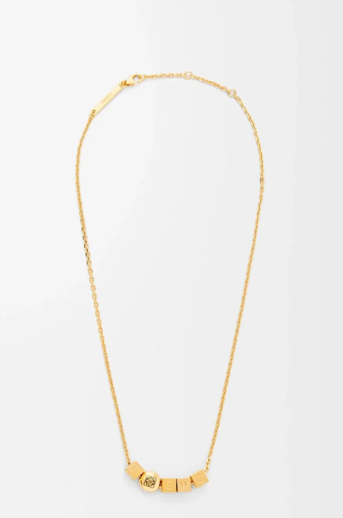 Pebble Cube-halsband i sterlingsilver Guld