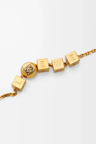 Pebble Cube-halsband i sterlingsilver Guld