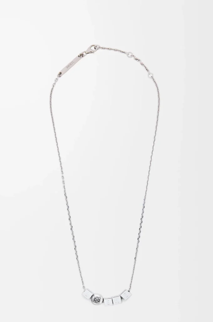 Pebble Cube-halsband i sterlingsilver Silver