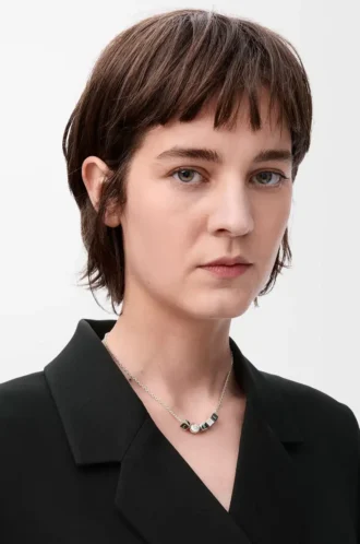 Pebble Cube-halsband i sterlingsilver Silver