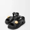 Pebble fussbett-sandaler i mjukt kalvskinn Svart Pebble fussbett-sandaler i mjukt kalvskinn Svart