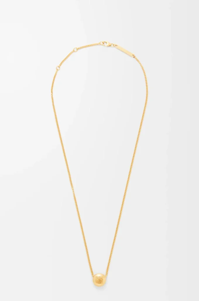 Pebble-halsband i sterlingsilver Guld
