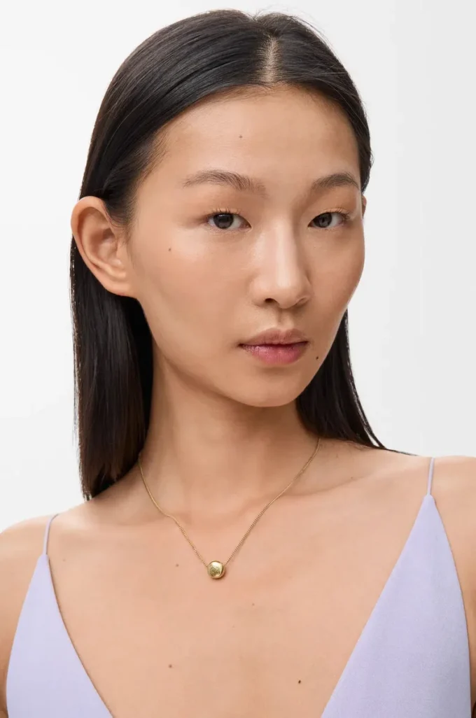 Pebble-halsband i sterlingsilver Guld