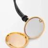 Pebble locket charm Guld/Svart