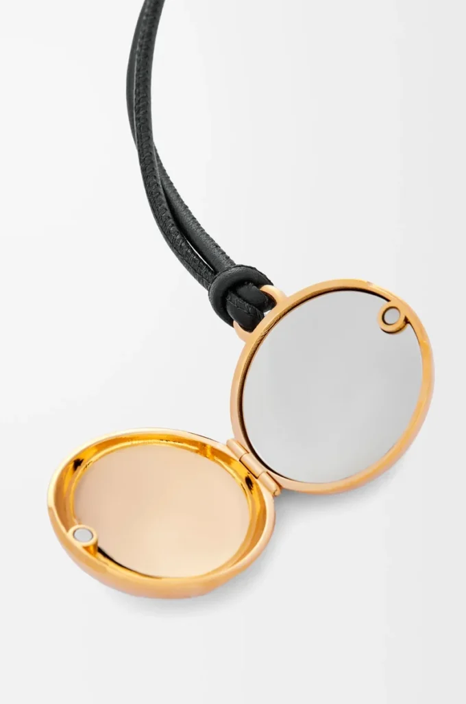 Pebble locket charm Guld/Svart