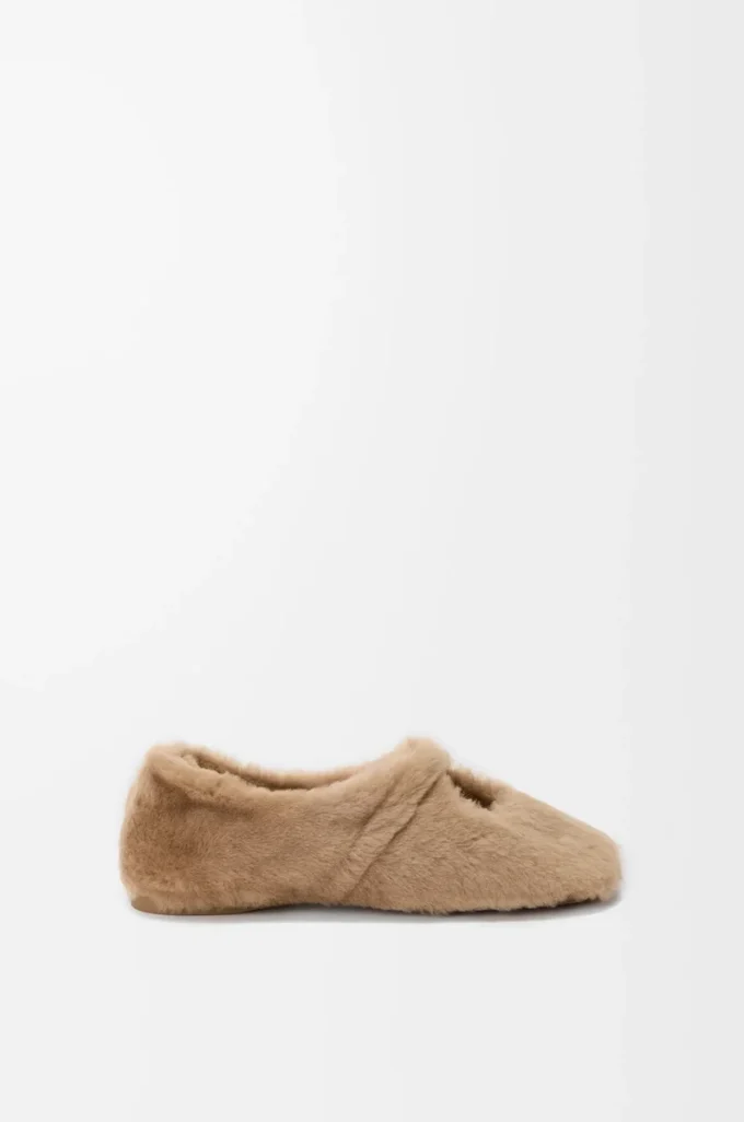 Pebble Mjuka ballerinaskor i fårskinn Ek Pebble Mjuka ballerinaskor i fårskinn Ek