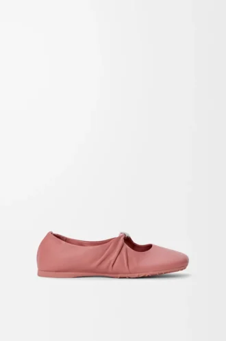 Pebble Mjuka ballerinaskor i nappa-lammskinn Blush