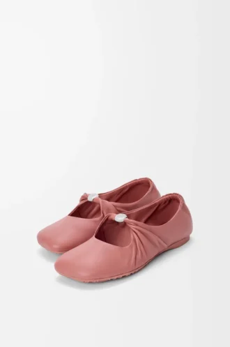 Pebble Mjuka ballerinaskor i nappa-lammskinn Blush