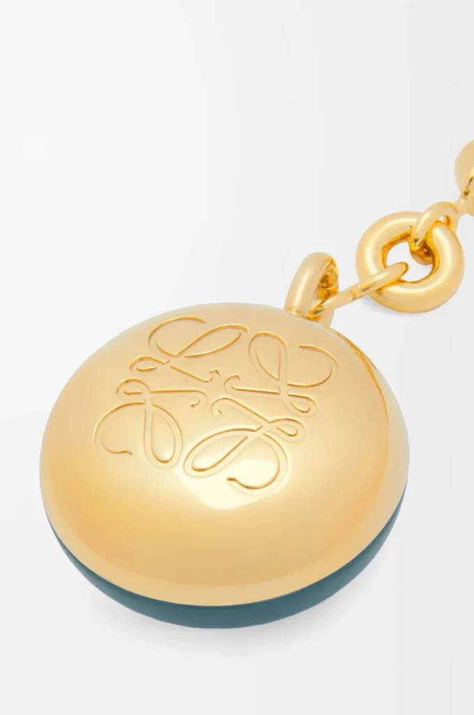 Pebble-nyckelring Vetiver/Guld