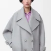 Pebble peacoat i ull Grå Pebble peacoat i ull Grå