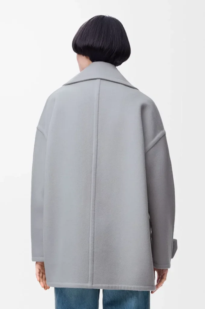 Pebble peacoat i ull Grå Pebble peacoat i ull Grå