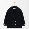 Pebble peacoat i ull, midnattsblå Pebble peacoat i ull, midnattsblå