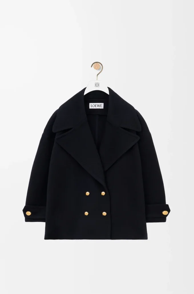 Pebble peacoat i ull, midnattsblå Pebble peacoat i ull, midnattsblå