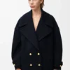 Pebble peacoat i ull, midnattsblå Pebble peacoat i ull, midnattsblå