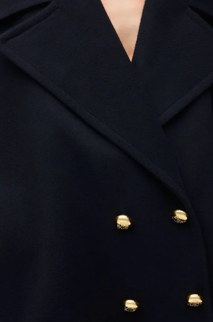 Pebble peacoat i ull, midnattsblå Pebble peacoat i ull, midnattsblå