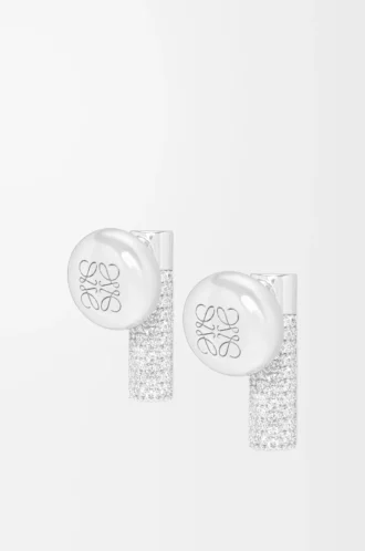 Pebble örhängen i sterlingsilver och kristaller Silver/Vit