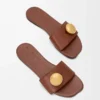 Pebble-sandaler i mjukt kalvskinn Rust Pebble-sandaler i mjukt kalvskinn Rust