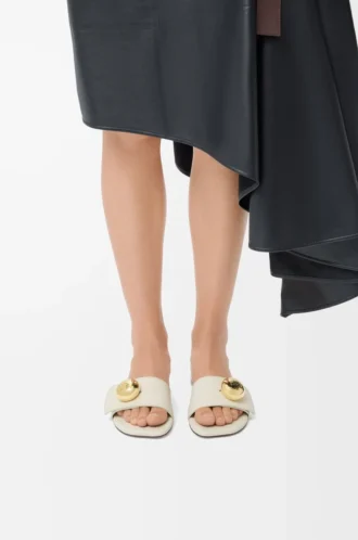 Pebble-sandaler i mjukt kalvskinn Sea Salt