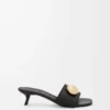 Pebble-sandaler i mjukt kalvskinn, svarta Pebble-sandaler i mjukt kalvskinn, svarta
