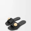 Pebble-sandaler i mjukt kalvskinn, svarta Pebble-sandaler i mjukt kalvskinn, svarta