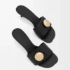 Pebble-sandaler i mjukt kalvskinn, svarta Pebble-sandaler i mjukt kalvskinn, svarta