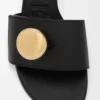 Pebble-sandaler i mjukt kalvskinn, svarta Pebble-sandaler i mjukt kalvskinn, svarta