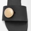 Pebble-sandaler i mjukt kalvskinn, svarta Pebble-sandaler i mjukt kalvskinn, svarta