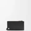 Pebble Slider-kortficka i glänsande nappakalvskinn, svart/mörk khaki Pebble Slider-kortficka i glänsande nappakalvskinn, svart/mörk khaki